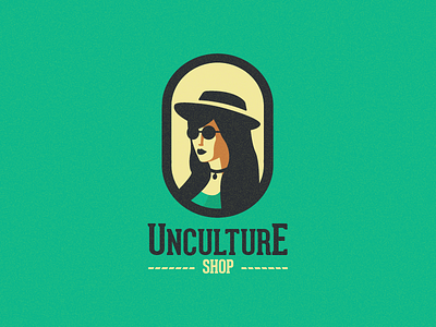 Unculture Shop Female classic female logo hipster old old school retro shop store type typography vintage woman
