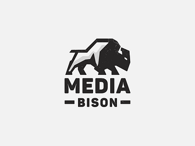 Media Bison V3 Proposal american buffalo bison bison logo buffalo bull emblem media strong