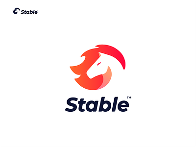 Stable Logo Final Version animal animal logo brand design fire freelance horse horse logo logo horse negative space negative space logo stable startup wild