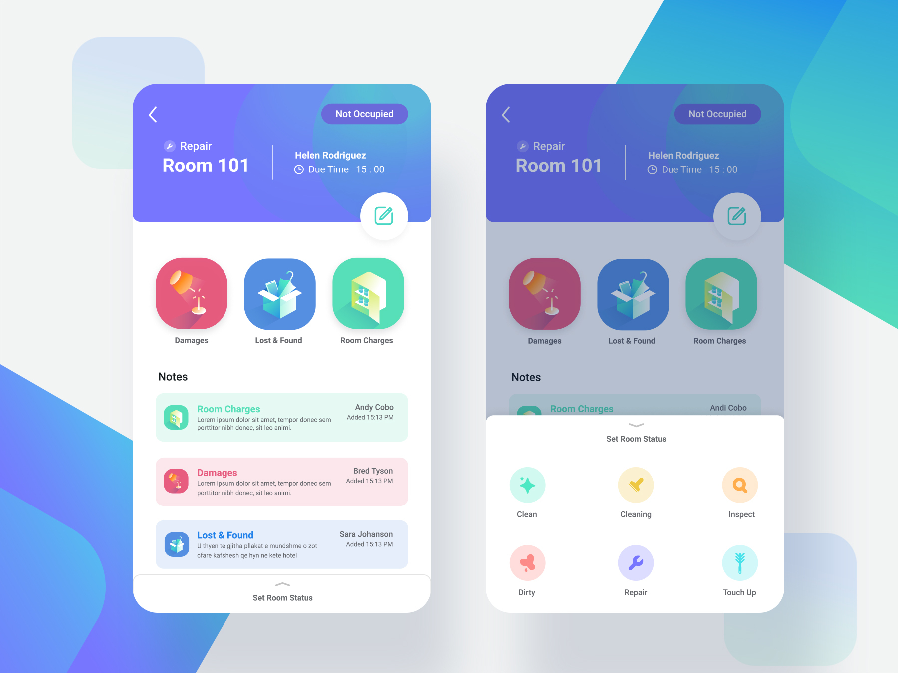 Housekeeping App Room Status By Aldo Hysenaj Design