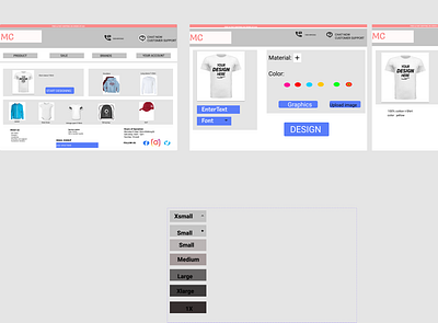 Custom t-shirt webpage