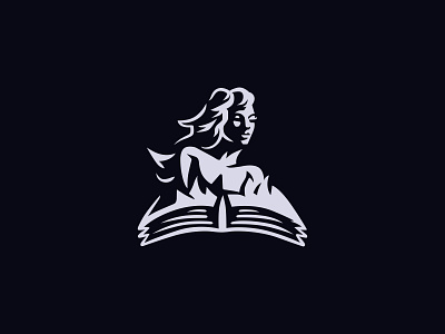 The Book Woman book knowledge learn logo minimal study woman