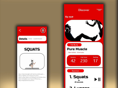 Workout App app art design excercises fit fitness fitness app graphic design illustration sport ui ux workout
