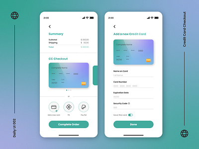 Daily UI 002 - CREDIT CARD CHECKOUT