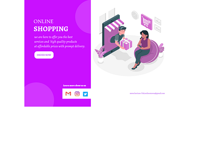 Landing page for an online business
