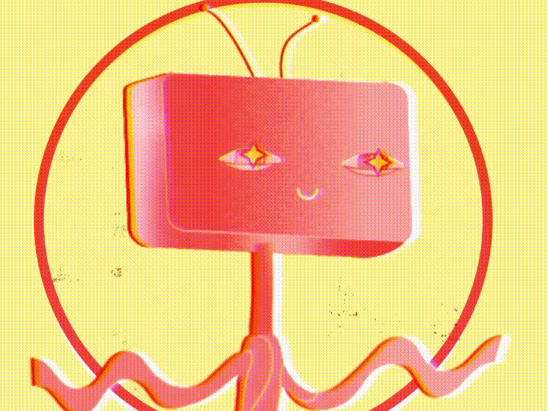 Bouncy Bot aftereffects bot cool design gif gif animation retro robot trippy tv