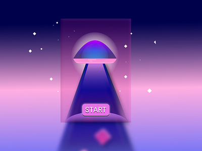 UFO Startup Page abduction alien card game gameplay gradients illustration space spaceship startup ufo
