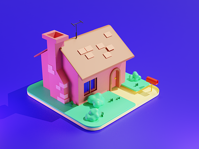 Toy house 3d b3d blender blender3d house illustration isometric