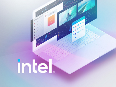 Intel laptop demonstration software UI screens advertising ui ux video
