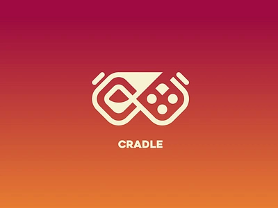 Cradle Startup Logo branding company design gaming logo minimalistic startup vector video games