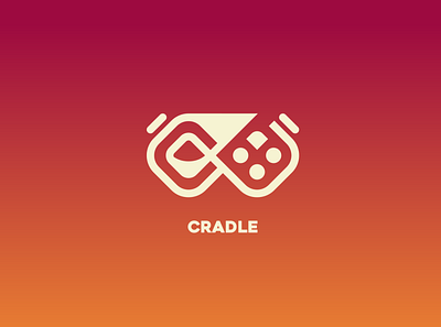 Cradle Startup Logo branding company design gaming logo minimalistic startup vector video games