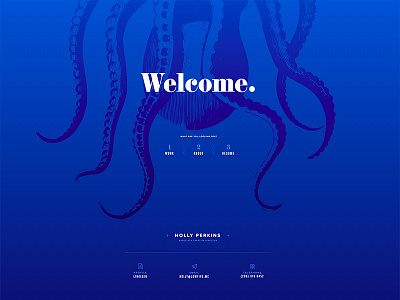 Selection Page blue octopus password page splash screen typography