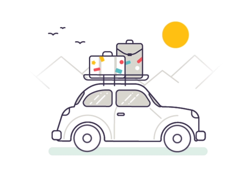 World discovery animated car gif travel