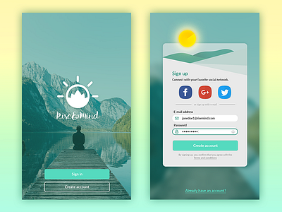 Sign up #DailyUi #001 001 dailyui mind mobile photoshop rise signup