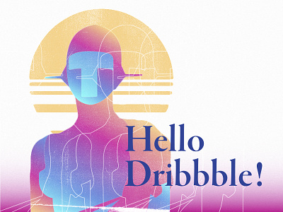 Hello Dribbble! future gradient synthwave