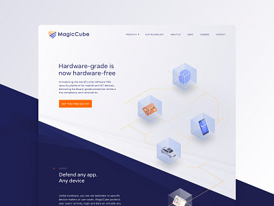 MagicCube — Landing cube desktop illustration iot landing page magic platform security website