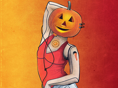 SEXY PUMPKIN halloween illustration vector