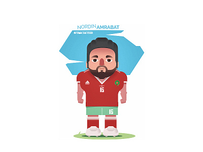 AMRABAT Character ai character illustration morocco portrait russia18 vector worl cup