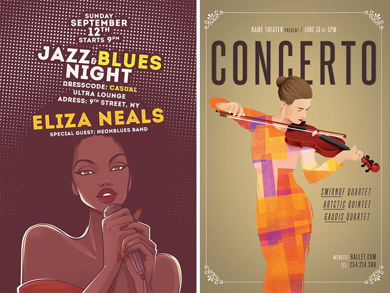 Concert flyers by AGOURAM on Dribbble