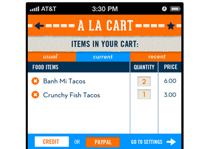 A LA CART app application cart iphone mobile