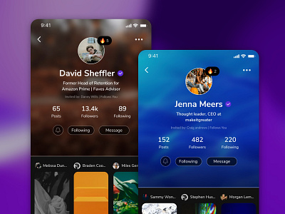 Faves Custom Profiles adobe xd background design figma mobile ui profile social media