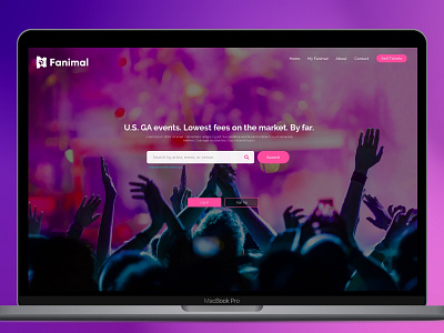Fanimal Tickets Landing Page landing page pink uiux visual design