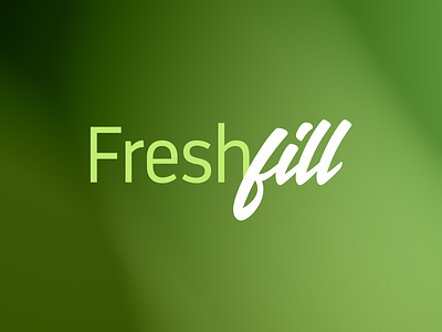 Freshfill Food App Logo design green logo typography wordmark