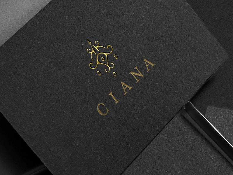 Ciana Logo branding luxury logodesign business cards typography hand drawn chandelier logo