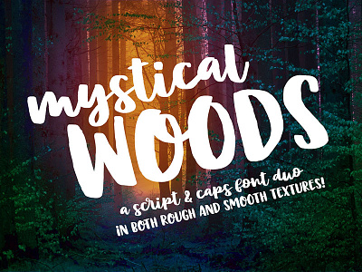 Mystical Woods Font Duo caps duo font handlettered handwriting lettering mystical woods rough script smooth typeface