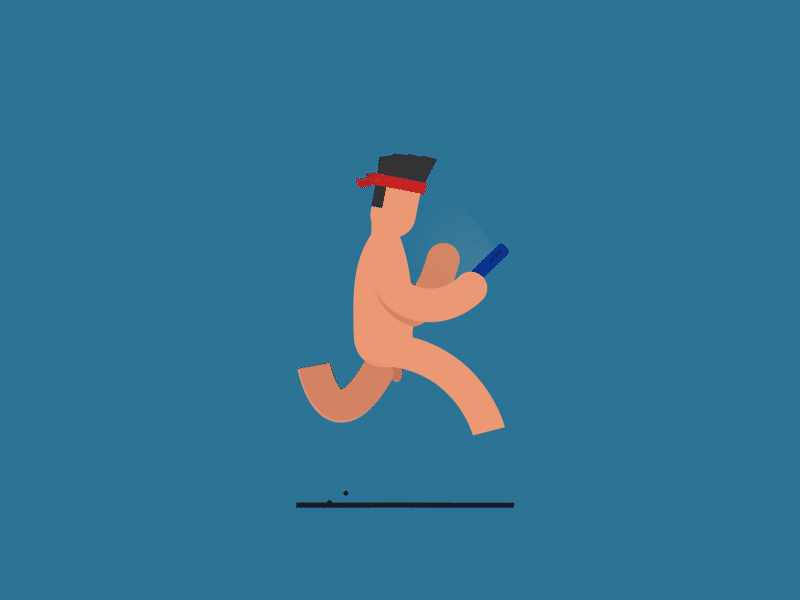 Naked runner 2d aftereffects animation animator character character design graphic design illustration man minimal mobile motion graphics naked nude run