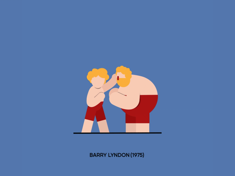 Barry Lyndon 2d 2d animation aftereffects animation animator boxing character character animation cinema fight flat funny funny characters illustration minimal motion graphics movie punch stanley kubrick