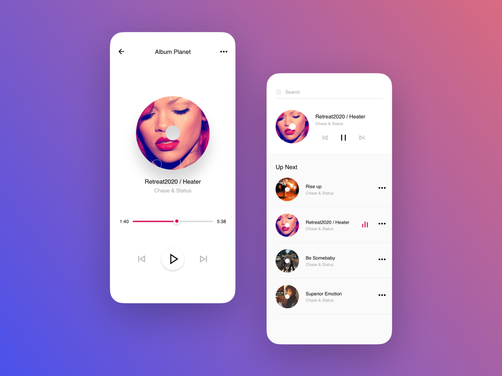 Music player interface by Kimura Zeng on Dribbble