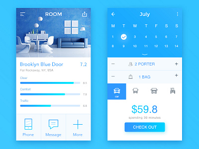 Rental and House-moving app blue moving rental ui