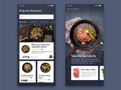 Gourmet recipe food gourmet recipe ui