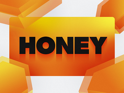 Honey card design futura gradient hexagon honey illustration type typeface typography