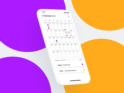 Calendar App calendar clay collaboration ios iphone mobile mobile app project scheduling team typography ui ux
