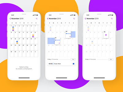 Calendar App app calendar collaboration design figma iphone mobile mobile ui project scheduling team teamwork ui ux