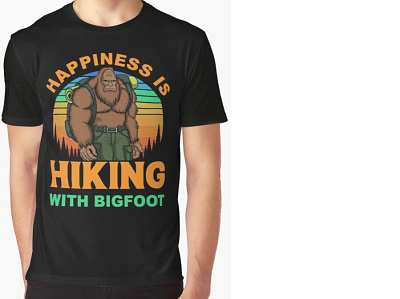 Hiking With Bigfoot design graphic design hiking with bigfoot illustration