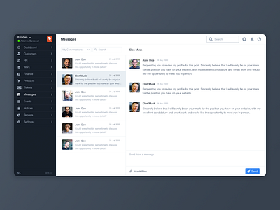 Worksuite Message Chat UI