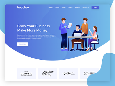 Bootbox - Agency and SAAS Theme agency website bootstrap 4 illustrations landing page saas saas website web design