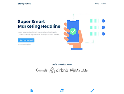 Startup Nation carrd design landing page nocode saas template website