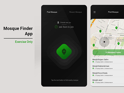Mosque Finder App design mobile ui ux