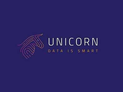 Unicorn Data Smart logo data logo design stat up tech