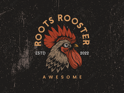 Roots Rooster Illustration Vintage Style