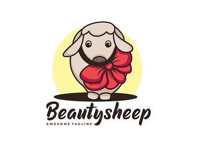 Beauty Sheep Mascot Style illustration