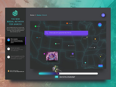Gamer Match Form Design gamers gaming social network ux web app ui