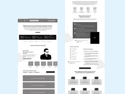 Mentor Page Wireframe (WIP) copywriting mentee mentor mentorship platform user experience wireframe