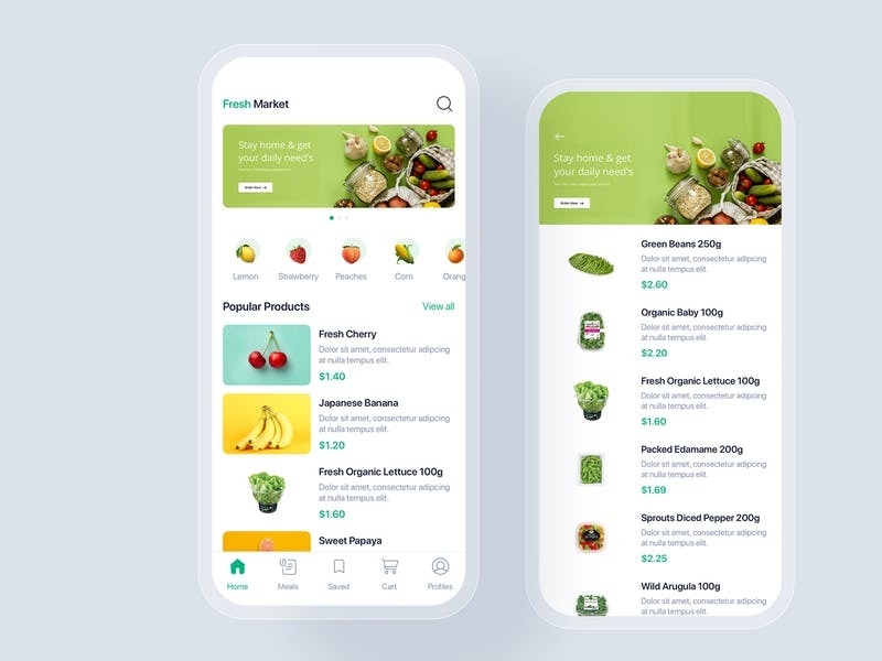 Store mobile UI kit by Westcoast Animations on Dribbble