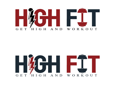 High Fitness Logo Design brand branding design dumbbell fitness gym hand high icon king logo logodesign minimal smart logo stream strong