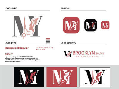 NY Brooklyn - Logo Design 🛡️ beauty boutique branding design hair illustration logo monogram nail salon type typography